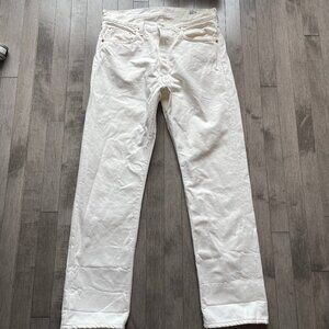 Orslow 105W Unisex White Selvedge Denim Jeans - M